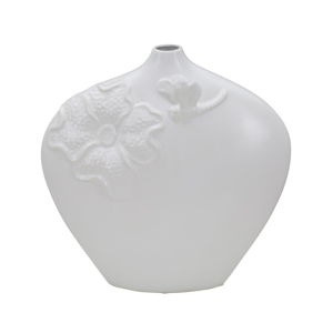 Bílá porcelánová váza Mauro Ferretti Fleur, výška 30,5 cm