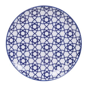 Modrý porcelánový talíř Tokyo Design Studio Stripe, ø 16 cm