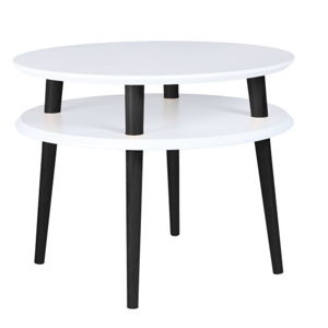 Bílý konferenční stolek s černými nohami Ragaba UFO, Ø 57 cm