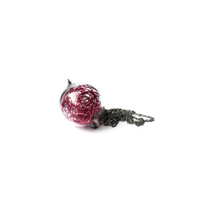 Skleněný růžový náhrdelník Ko-ra-le Wired Long