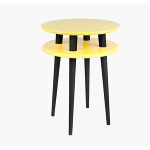 Žlutý příruční stolek s černými nohami Ragaba UFO, Ø 45 cm