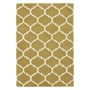 Okrově žlutý ručně tkaný vlněný koberec 80x150 cm Albany – Asiatic Carpets