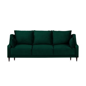 Zelená trojmístná rozkládací pohovka s úložným prostorem Mazzini Sofas Freesia