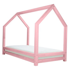 Růžová dětská postel z lakovaného smrkového dřeva Benlemi Funny, 80 x 160 cm