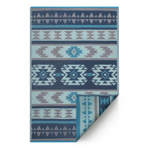 Modrý oboustranný venkovní koberec z recyklovaného plastu Fab Hab Cusco Blue, 120 x 180 cm