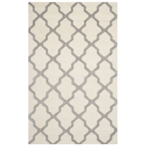 Vlněný koberec Ava 121x182 cm, bílý/šedý