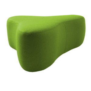 Zelený puf Softline Chat Felt Melange Green, délka 90 cm