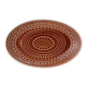 Hnědočervený servírovací talíř Bloomingville Rani, 22,5 x 14 cm