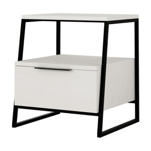 Bílý noční stolek s poličkami Pal – Kalune Design