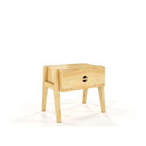 Noční stolek z borovicového dřeva se zásuvkou Skandica Visby Radom
