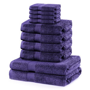 Set 8 fialových ručníků a 2 osušek DecoKing Marina Purple