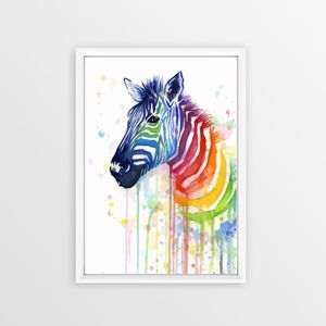 Obraz Piacenza Art Rainbow Zebra, 30 x 20 cm