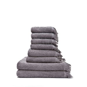 Sada 6 šedých ručníků a 2 osušek ze 100% bavlny Bonami