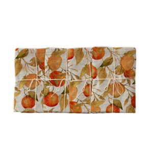 Sada 4 látkových ubrousků s příměsí lnu Linen Couture Oranges, 43 x 43 cm