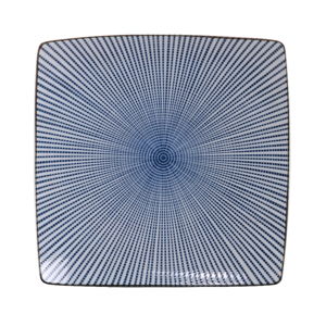 Modrý porcelánový talíř Tokyo Design Studio Yoko, 22 x 22 cm