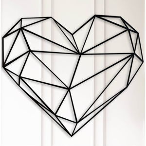 Černá nástěnná dekorace Polygon Heart