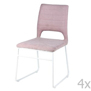 Sada 4 růžových jídelních židlí sømcasa Nessa