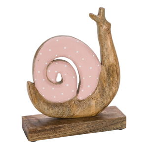 Dřevěná velikonoční dekorace s růžovými detaily Ego Dekor Snail