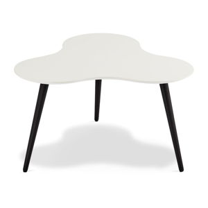 Černobílý konferenční stolek s nohami z bukového dřeva Furnhouse Sky, 80 x 80 cm