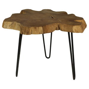 Odkládací stolek s deskou z teakového dřeva HSM collection Bollei, ⌀ 55 cm