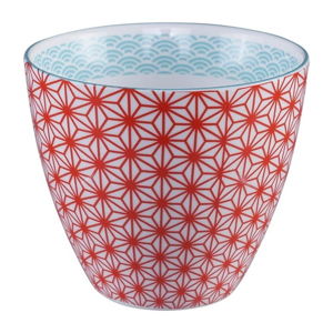 Červeno-bílý hrnek na čaj Tokyo Design Studio Star/Wave, 350 ml