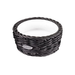 Porcelánová servírovací miska v černém košíku Saleen, ⌀ 10,5 cm