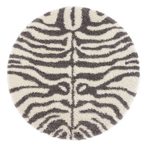 Šedý/béžový kulatý koberec ø 160 cm Striped Animal - Ragami