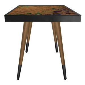 Příruční stolek Caresso Wooden Water Lily Square, 45 x 45 cm