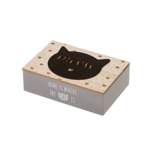 Úložná krabička Unimasa Kitty Black, 24 x 16 cm