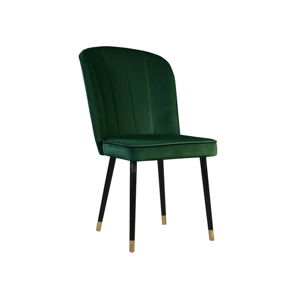 Tmavě zelená jídelní židle s detaily ve zlaté barvě JohnsonStyle Leende
