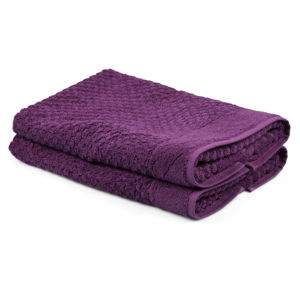 Sada 2 fialových ručníků ze 100% bavlny Mosley, 50 x 80 cm