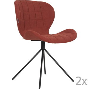 Sada 2 červených židlí Zuiver OMG