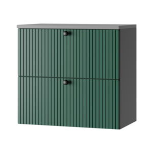 Zeleno-antracitová nízká závěsná skříňka pod umyvadlo 61,5x60 cm Asti – STOLKAR