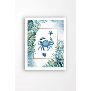 Nástěnný obraz na plátně v bílém rámu Tablo Center Blue Crab, 29 x 24 cm