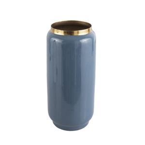 Modrá váza s detailem ve zlaté barvě PT LIVING Flare, výška 27 cm