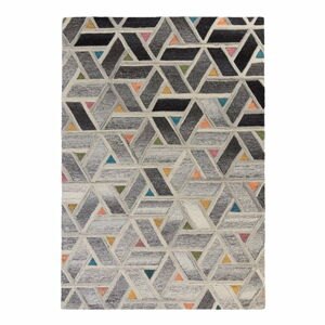 Šedý vlněný koberec Flair Rugs River, 120 x 170 cm