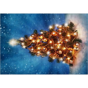 Koberec Vitaus Christmas Period Blue Sky Lit Up Tree, 50 x 80 cm