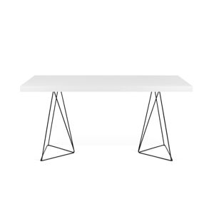 Bílý stůl s černými nohami TemaHome Multi, 180 x 77 cm