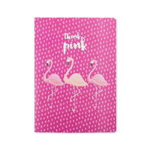 Růžový zápisník GO Stationery Think Flamingo