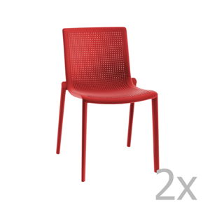 Sada 2 červených zahradních židlí Resol Beekat Simple
