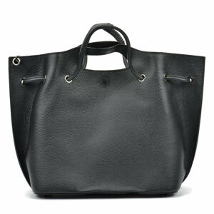 Černá kožená kabelka Mangotti Bags, 46 x 34 cm
