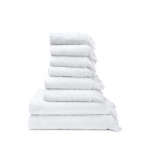 Sada 6 bílých ručníků a 2 osušek ze 100% bavlny Bonami
