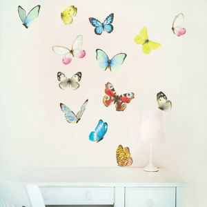 Znovu snímatelná samolepka  Watercolour Butterflies Mini, 30x21 cm