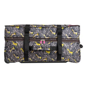 Zeleno-žlutá cestovní taška na kolečkách Lulucastagnette Jungle, 91 l