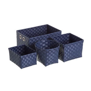 Sada 4 modrých úložných košíků Unimasa