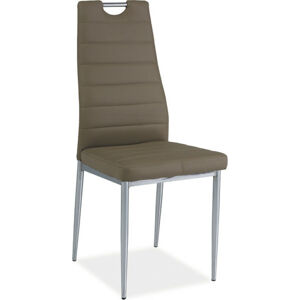 Casarredo Jídelní čalouněná židle H-260 tmavě béžová/chrom