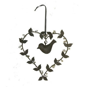 Závěsné dekorativní srdce Antic Line Bird