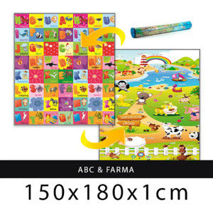 Forclaire Dětský pěnový koberec - ABC + Farma 180x150x1 cm