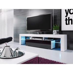 Casarredo Televizní stolek VERA MINI bílá/černá vysoký lesk