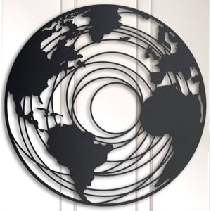 Černá nástěnná dekorace Globe